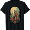 Ботанический Волк Женская Футболка Розы Полная Луна Детская Цветочная Волк