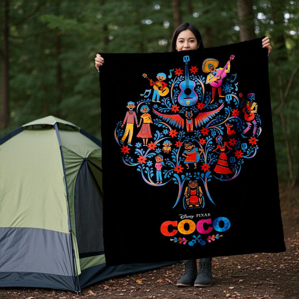 1pc, Disney Coco Blanket Soft Throw Blankets for Bed Couch Sofa, Living Room, Travel, Outdoor Blankets, Camping