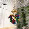 Safe Parrot Chew Toy Jingle Bell Toy, Red Green Christmas Bird Cage Cotton Rope Chewing for Lovebirds Budgies Conures Cockatiels Plaything