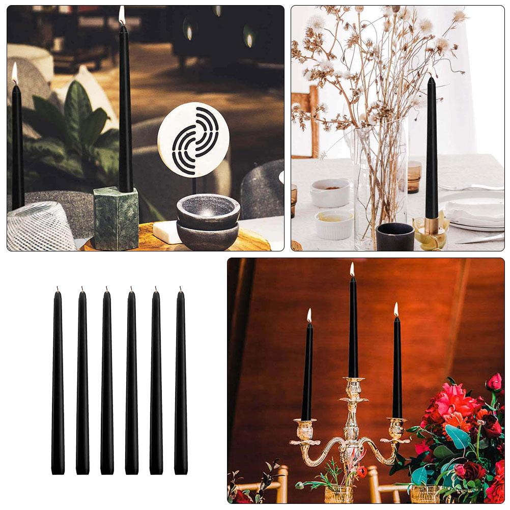 2 шт. Ароматические свечи для домашнего декора с хлопковым фитилем, восковые конусные светодиодные чайные свечи черного цвета