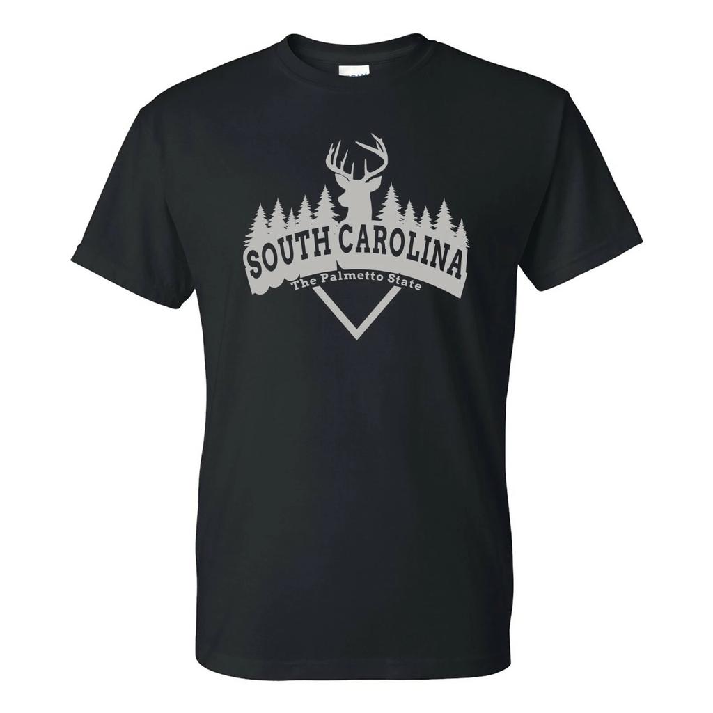 South Carolina Deer Arch - Hometown State Pride T Shirt - Black