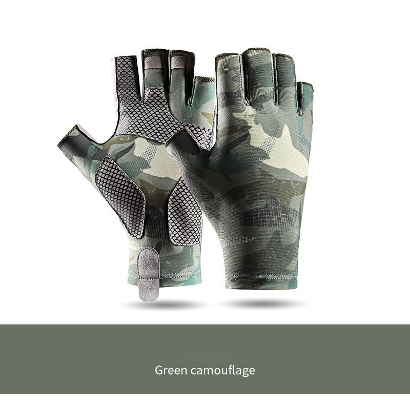 Fishing Gloves Half Finger Sun Protection Cycling Gloves Fitness Gym Sun Glove for Women Men Outdoor Sports Breathable Anti-Slip