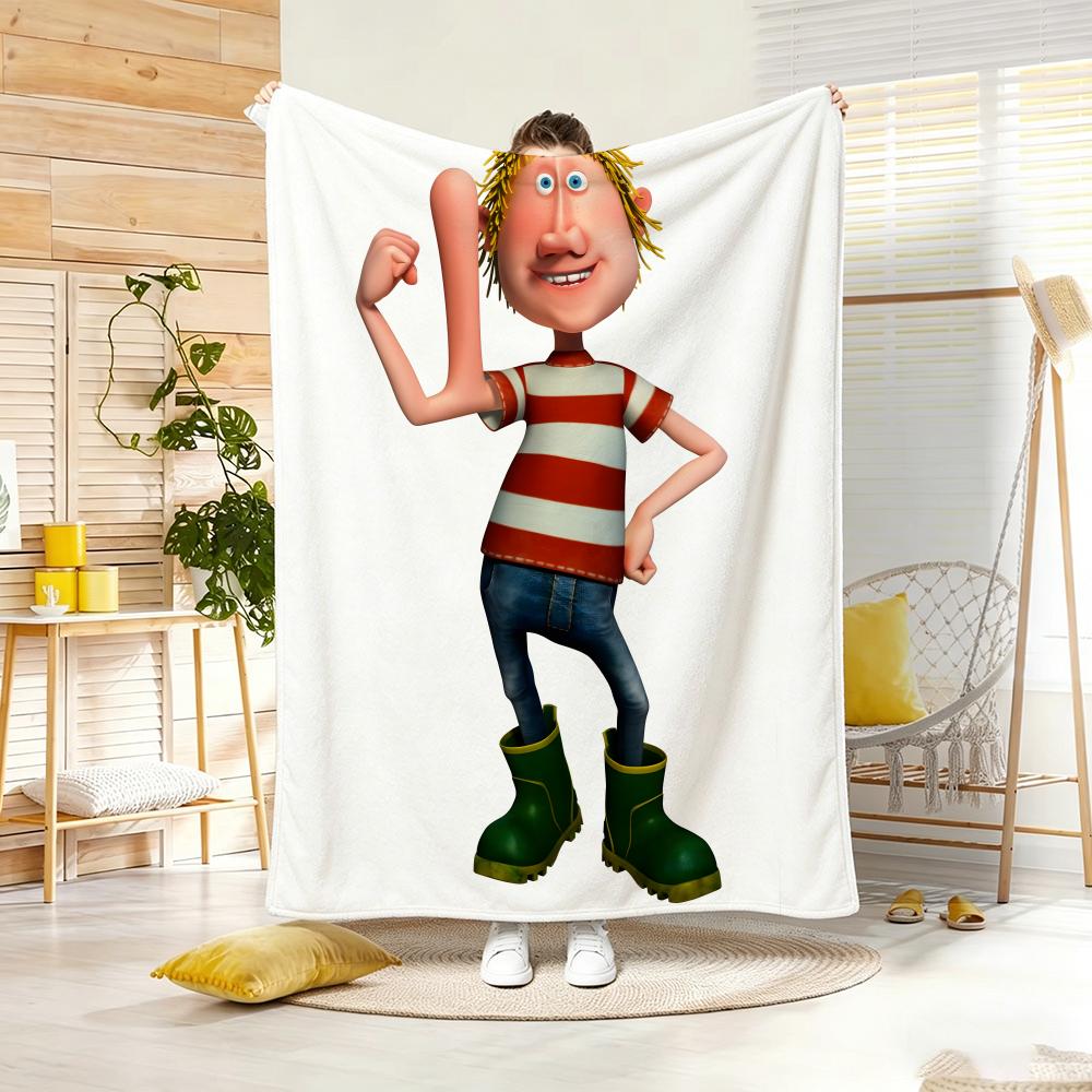 Kids Cartoon T-TGummi T Throw Lightweight 240g Flannel Blanket Soft Skin-friendly for Summer Cooling