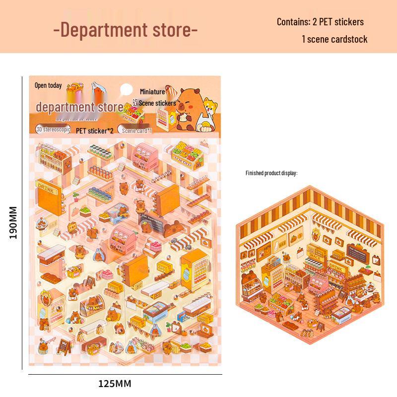 3D Miniature Scene Collage Stickers: Cute Decompression Handbook Stickers