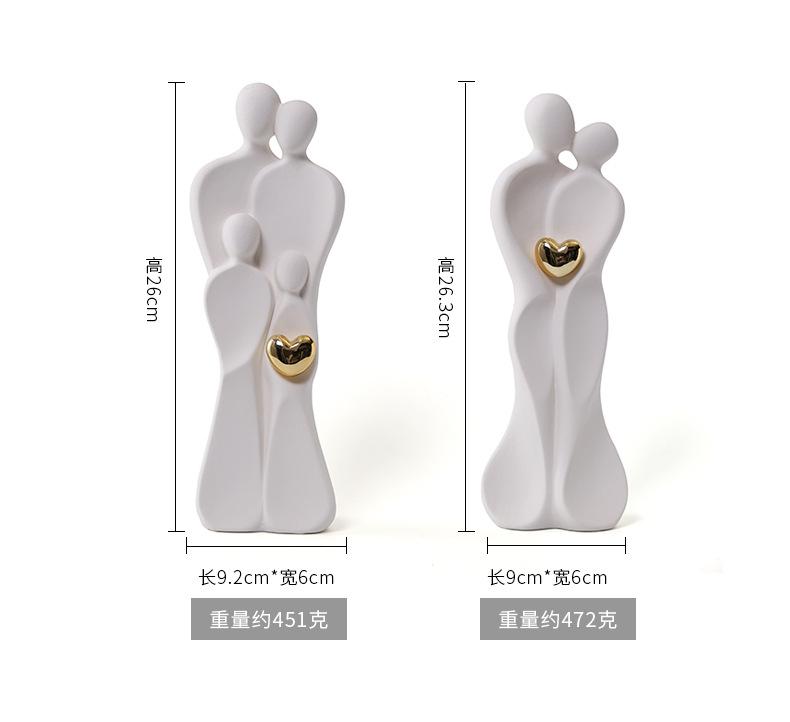 26 см Фигурки пары Семейная фигура Домашняя статуэтка Центральный элемент Декор Дом Настольный Офис Комната Украшение Современный