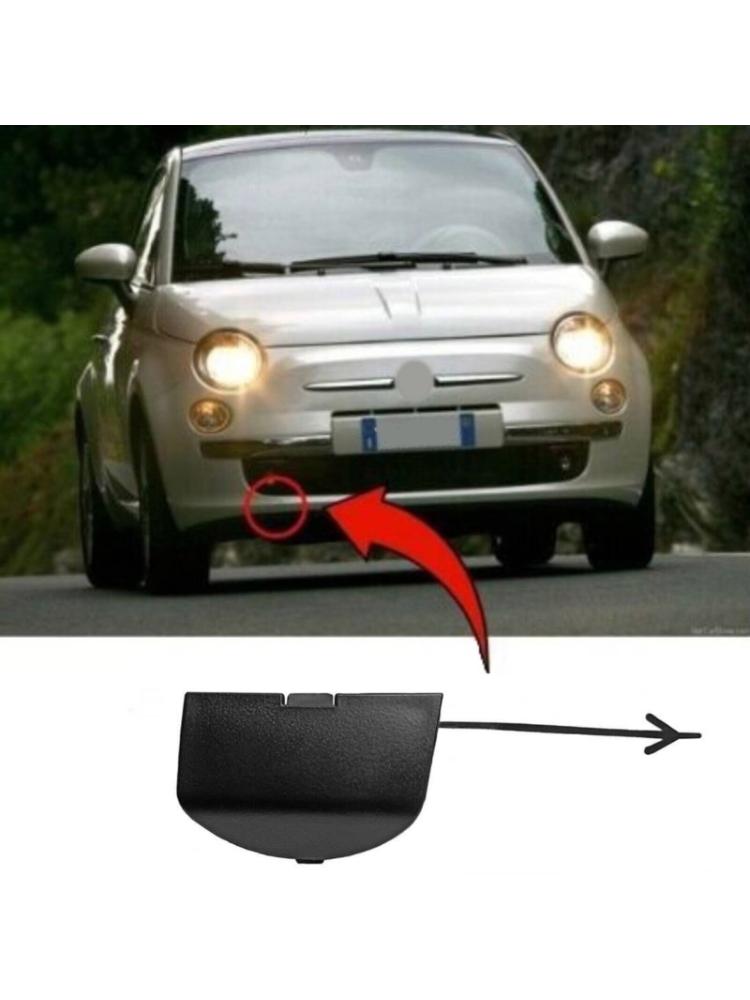 Совместимо для 500 500C 735456794, автомобильный передний бампер, буксировочная проушина, колпачки, крышка капота прицепа, аксессуары, легко установить