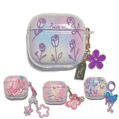 Беспроводные Bluetooth-наушники, красочный градиентный чехол с подвеской для AirPods 4, 3, 2, 1, AirPods Pro 2, защитный чехол для наушников AirPods Pro