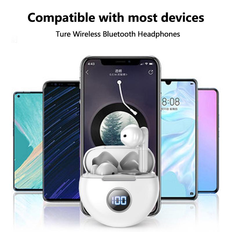 VAORLO Беспроводные наушники-вкладыши сабвуфер HiFi стерео Muisc цифровой дисплей наушники умная сенсорная гарнитура с шумоподавлением