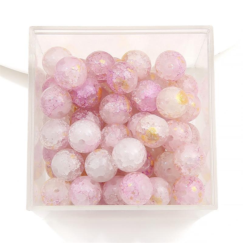 10 мм стеклянные бусины-попки Halo Inside Broken Round Бусины из глазури Ретро-бисер ручной работы Diy Ice Crack Jewelry Бусины-попки для изготовления ювелирных изделий