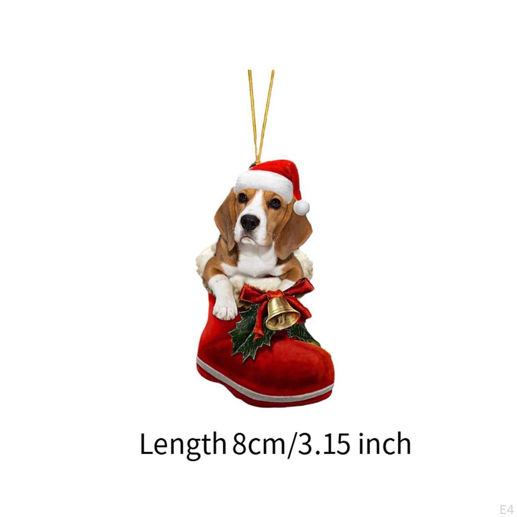 Dog Christmas Hanging Ornament Animal Pendant Crafts Xmas Tree Decoration for Festival