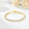 Теннисный браслет с белым цирконом 5 мм, 18-каратное золотое покрытие, высококачественные женские украшения