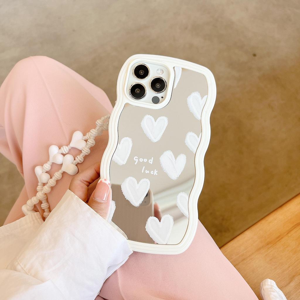 Чехол Wave Edge White Heart для iPhone 16/13 Pro Max X/XS с защитой от падения
