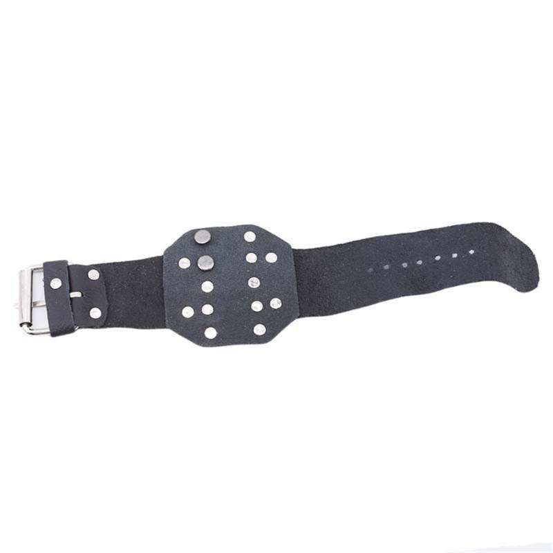 Steel Plate Hand Protect Fishing Leather Glove Wrist Guard Bracers Outdoor Tool for Fishing Hiking