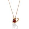 Miwahouseki Kitty Cat Motif Carefully Holding Her Birthstone January Birthstone Garnet Pink Gold Nyanko Necklace [Miwahouseki] Master's