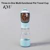Outdoor Dog Water Bottle 3 in 1 Pet with Food Container And Poop Bag, Portable Leak-Proof Dispenser, All One for Walking Hiking Supplies Travel