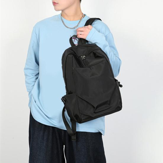 Однотонный рюкзак для мужчин и женщин из водонепроницаемой ткани Оксфорд, школьная сумка