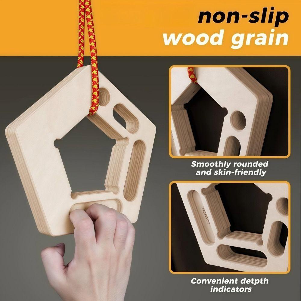 Wooden Pull-Up Board Lightweight Hanging Climbing Board For Arm Training