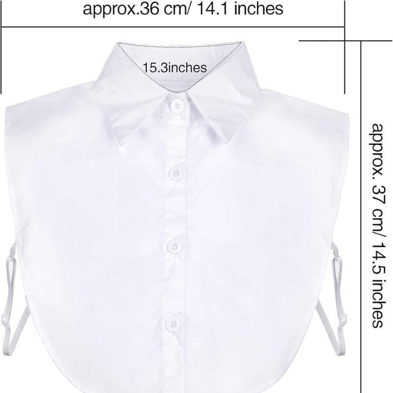 Fake Collar Detachable Collar for Women Shirts Men Collar Dickey Collar Half False Blouse Dickey Cotton Fake Collar Blouse Sweater OL Detachable Shirt