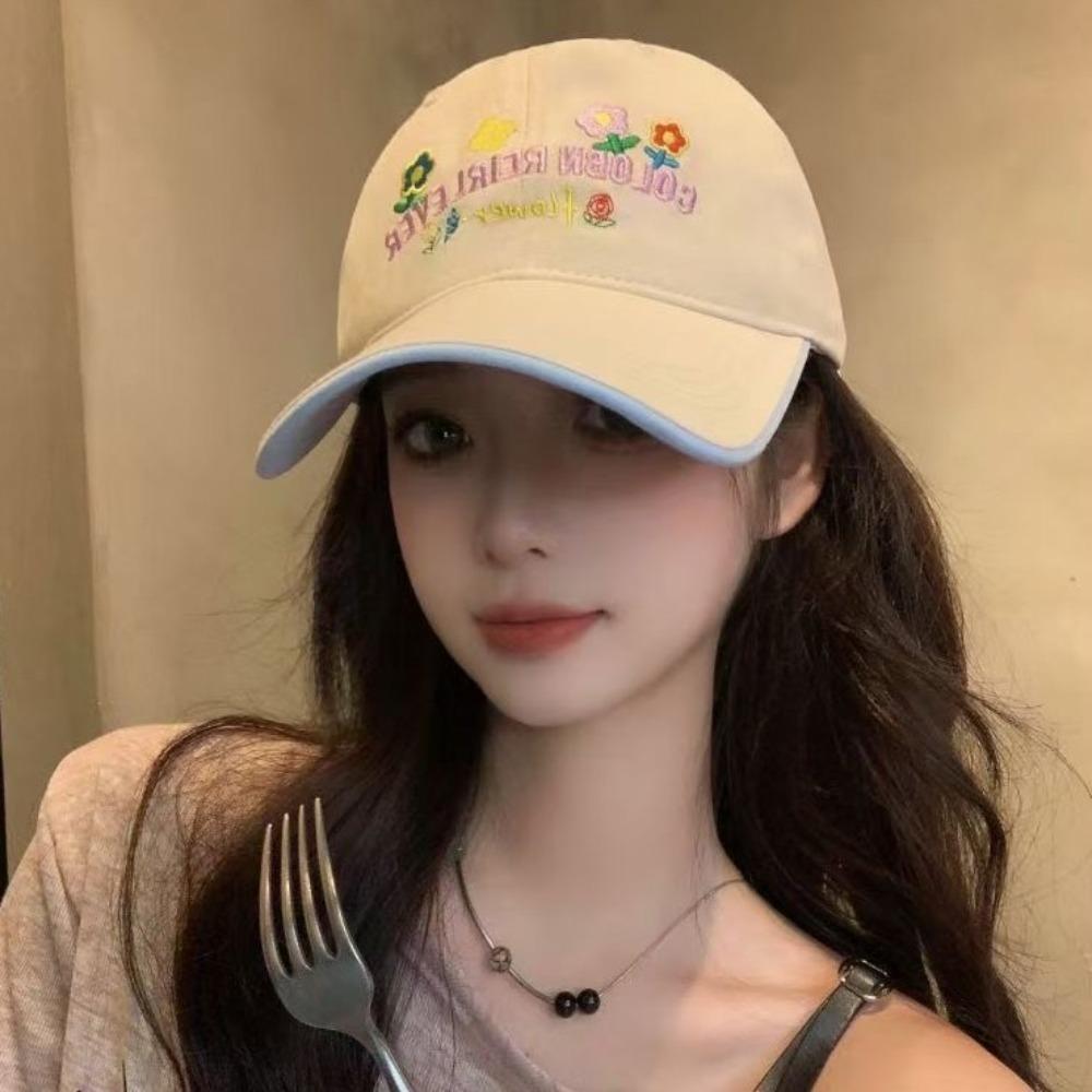 Маленькая цветочная шляпа от солнца с вышитыми буквами, кепка, симпатичная бейсболка для женщин