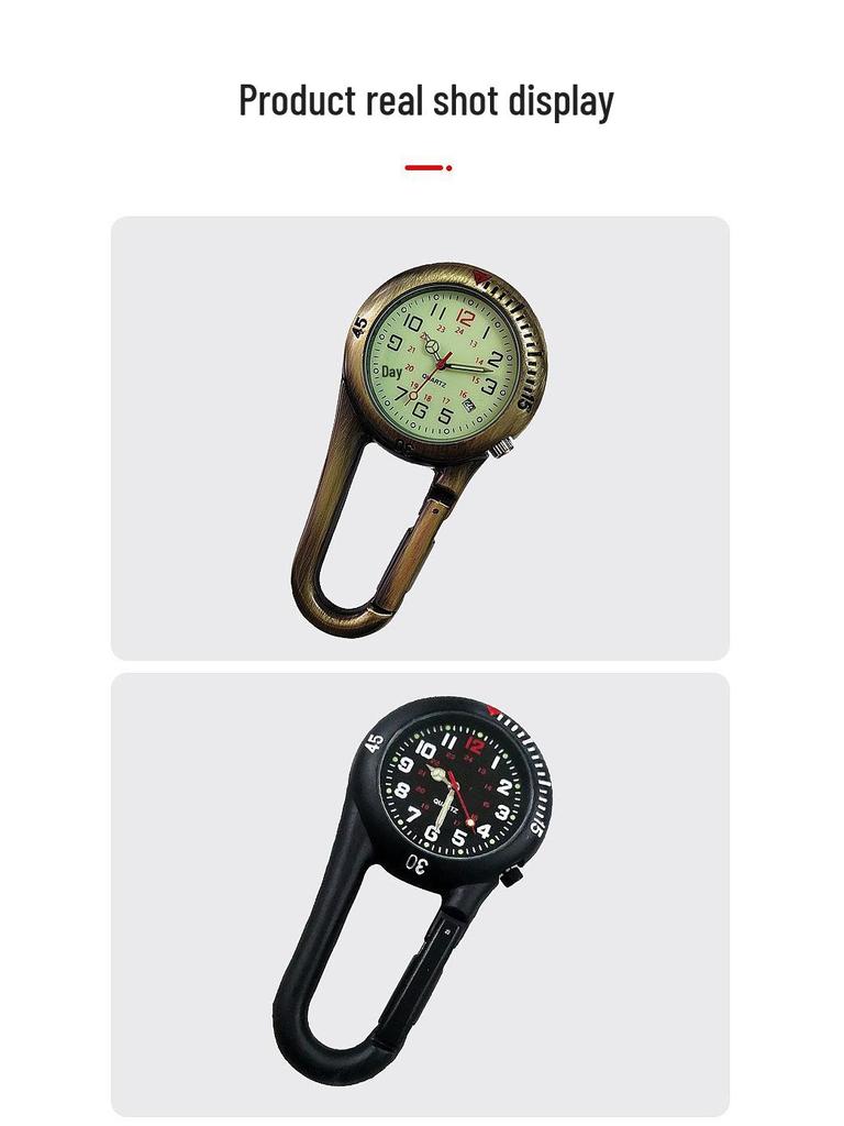 Светящиеся уличные часы-карабин: Удобные рюкзачные или карманные часы для пожилых людей и студентов