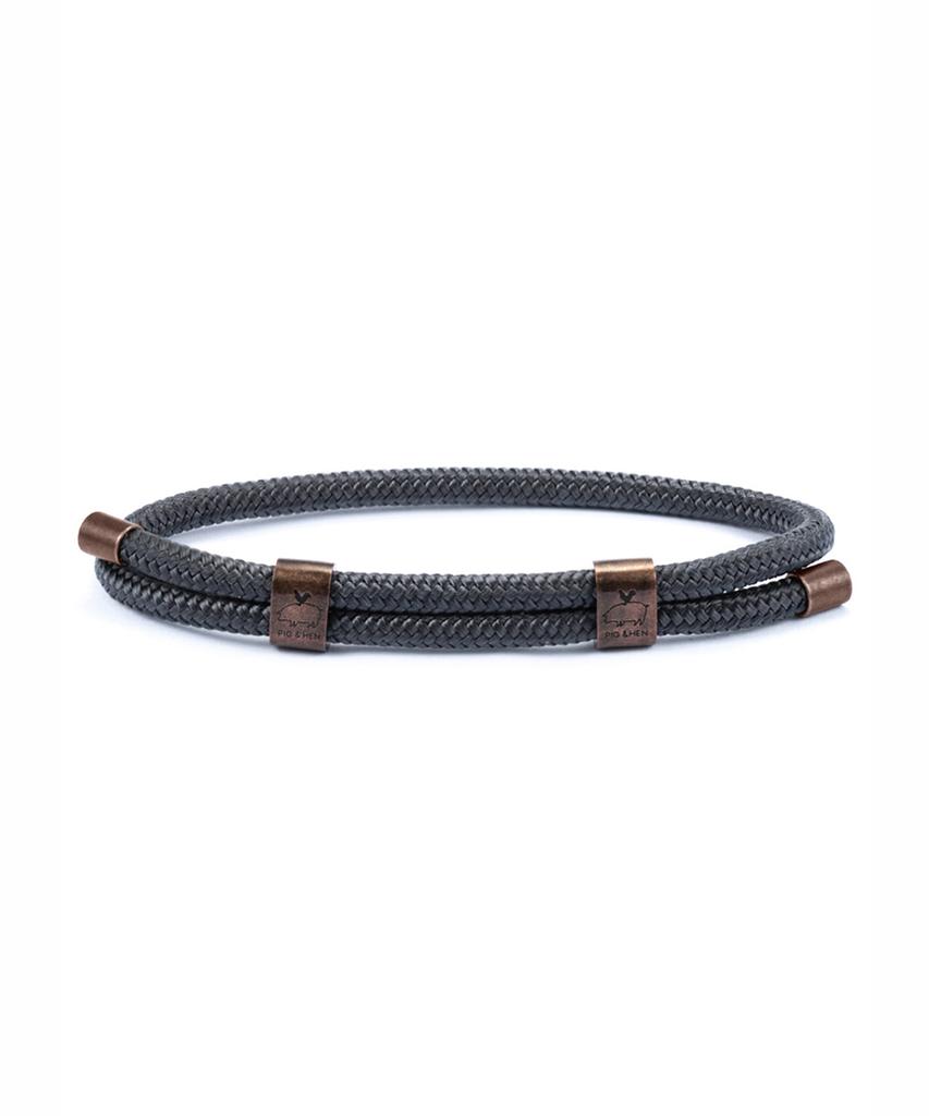 Браслет Pig&Hen Double Little Louis - Серо-синий X Бронзовый