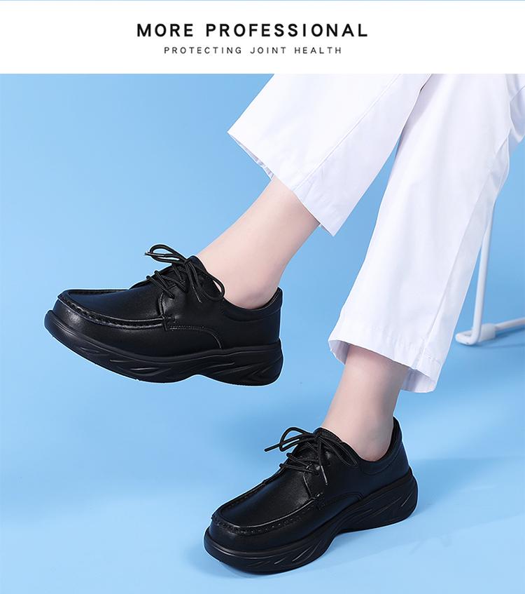 Женские дышащие туфли медсестры на шнуровке с нескользящей подошвой - Удобная мягкая подошва для осени и зимы