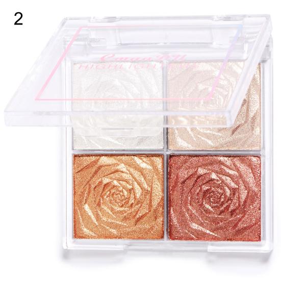 Палитра румян Водостойкая шелковистая 4-цветная хайлайтер-палетка теней для век для вечеринки