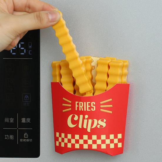 12 шт./компл. уплотнительный зажим для картофеля фри с магнитной коробкой для холодильника, длинная консервация продуктов, уплотнение для хранения закусок, хлеба