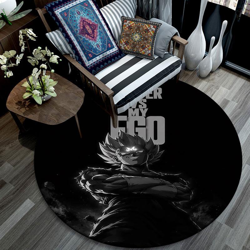 Son Goku pattern round rug,Carpet Rug for Living Room Bedroom Playroom ,Non-slip Floor Mat,Holiday Gifts and Birthday Gifts.