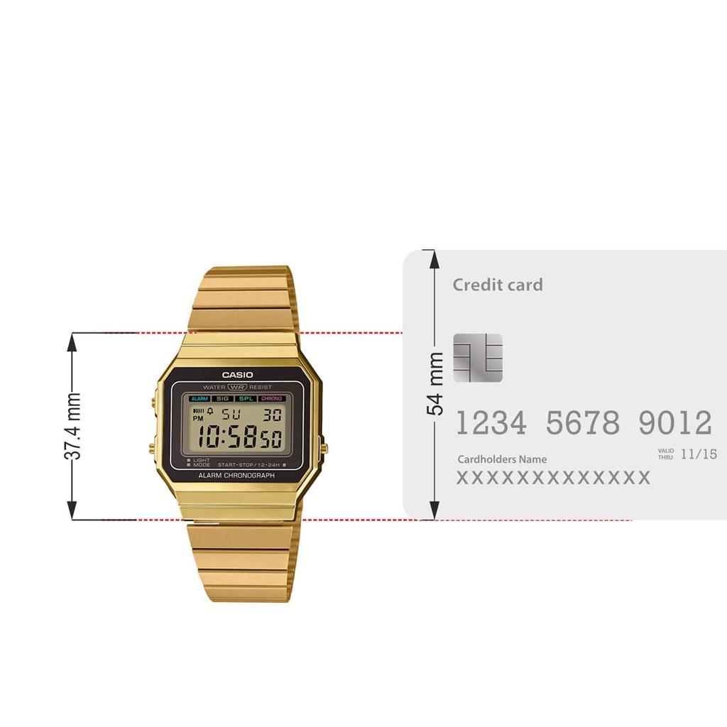 Casio Цифровые Модные Кварцевые Женские Молодежные x x A700WG-9A, Белые, 37.4 35.5 6мм, Повседневные.