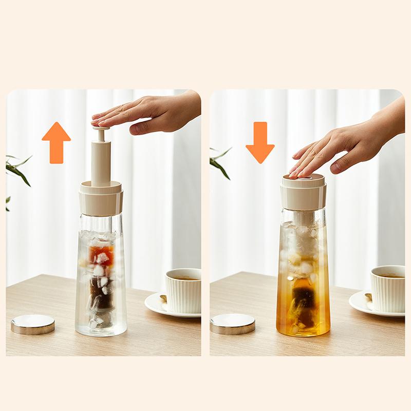 750 мл Ручная кофеварка для холодного заваривания, френч-пресс, кувшин-инфузор для холодного чая со съемным фильтром, летний портативный кофейник