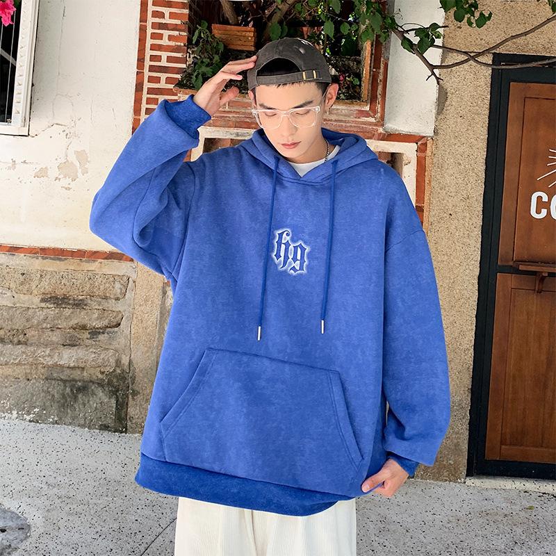 Весна и осень новый мужской корейский буквенный принт капюшон длинный рукав толстовка модная пара интернет знаменитость тот же стиль универсальный топ