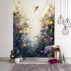 Fantasy Landscape 3D Printing Tapestry Plant Flower and Bird Art Wall Hanging Bohemian Psychedelic Kawaii Home Room Decoration