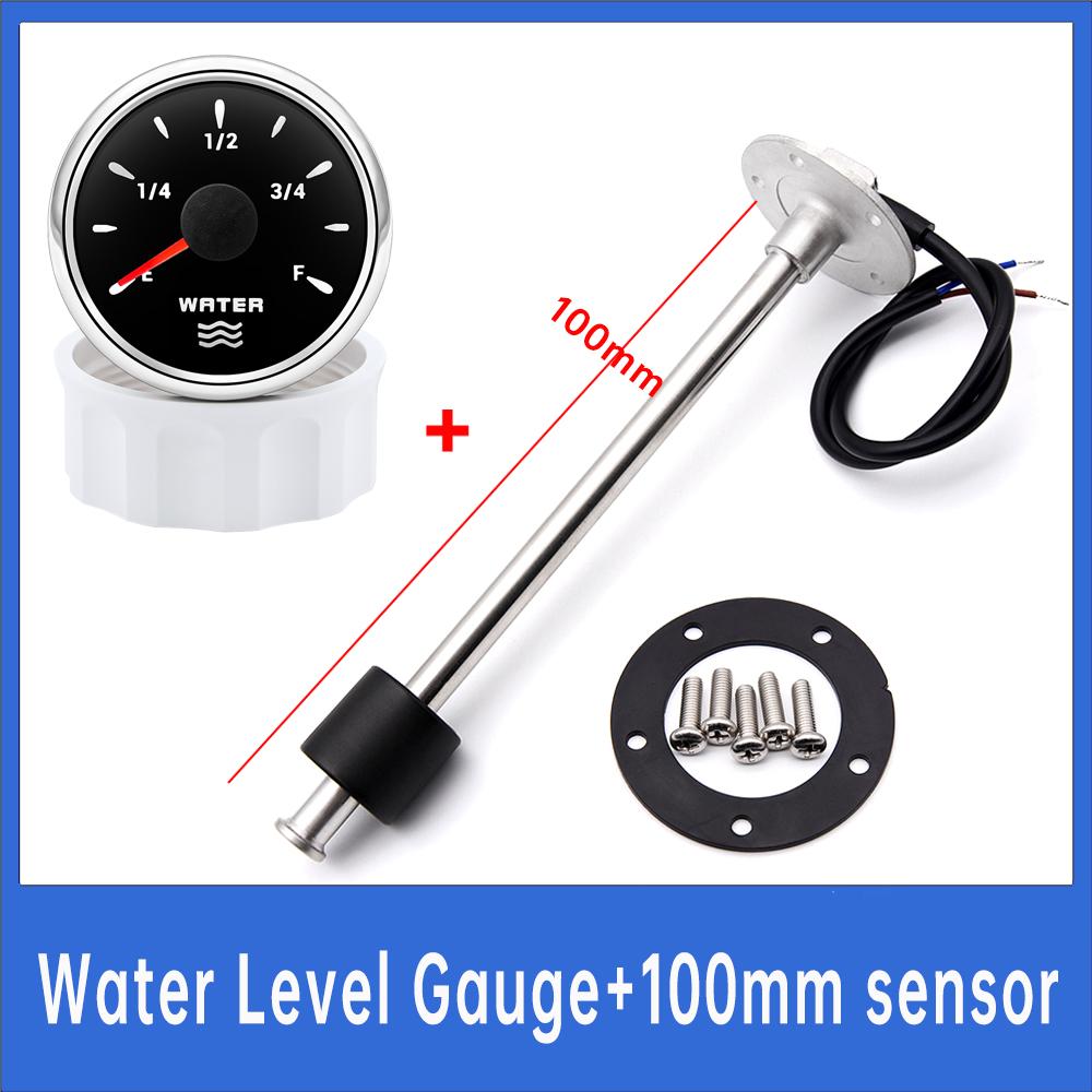 100mm-600mm Water Level Indicator +7 Color Backlight Water Level Gauge 52mm Car Gauge 12V 24V Fit for Car Boat Marine