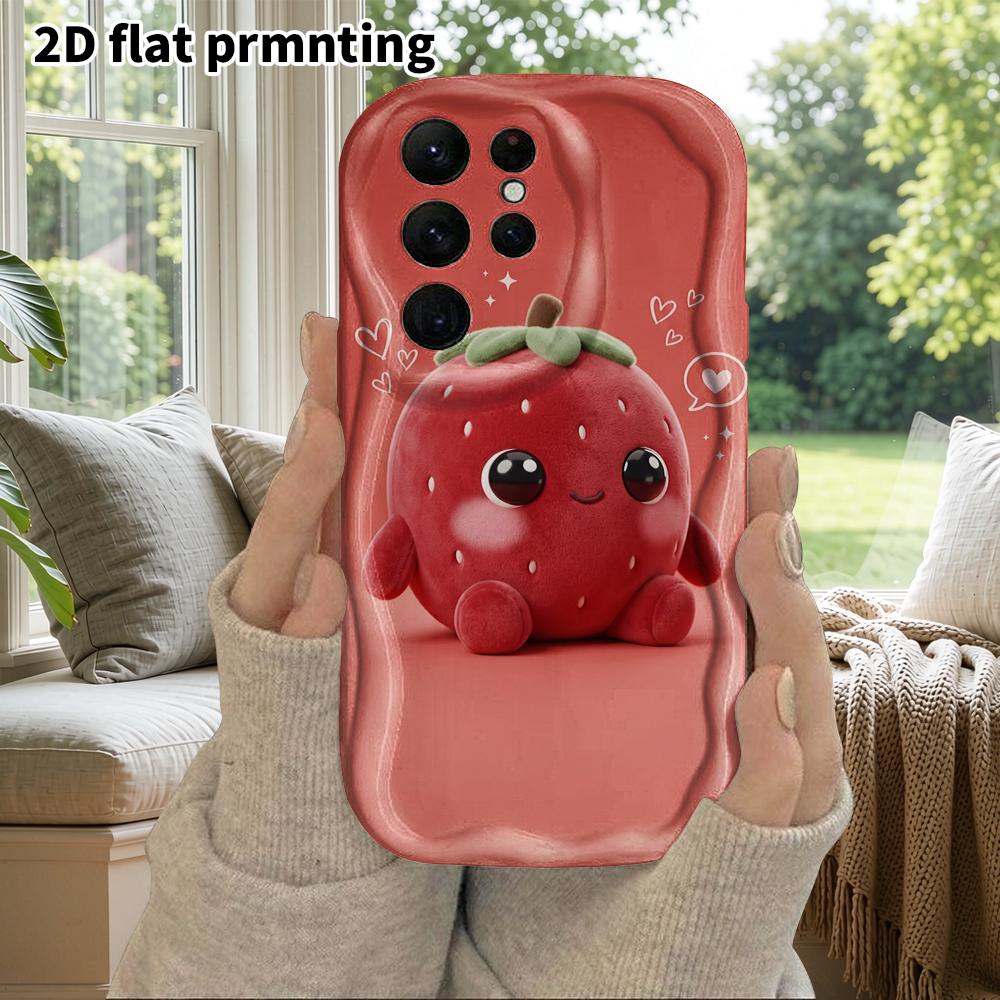 Чехол для телефона: 2D Плоский Защитный Чехол для Samsung Galaxy A34 A35 M05 M06 S20 S22 S21 FE Plus 5G, Стиль для Пары, Плюшевая Клубничная Кукла, Рождество и Хэллоуин