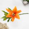 Artificial Flower Weather-resistant Non-fading No Withering No-Watering Easy Maintenance 3D Printing 3 Heads Artificial Lily Flower Home Decor