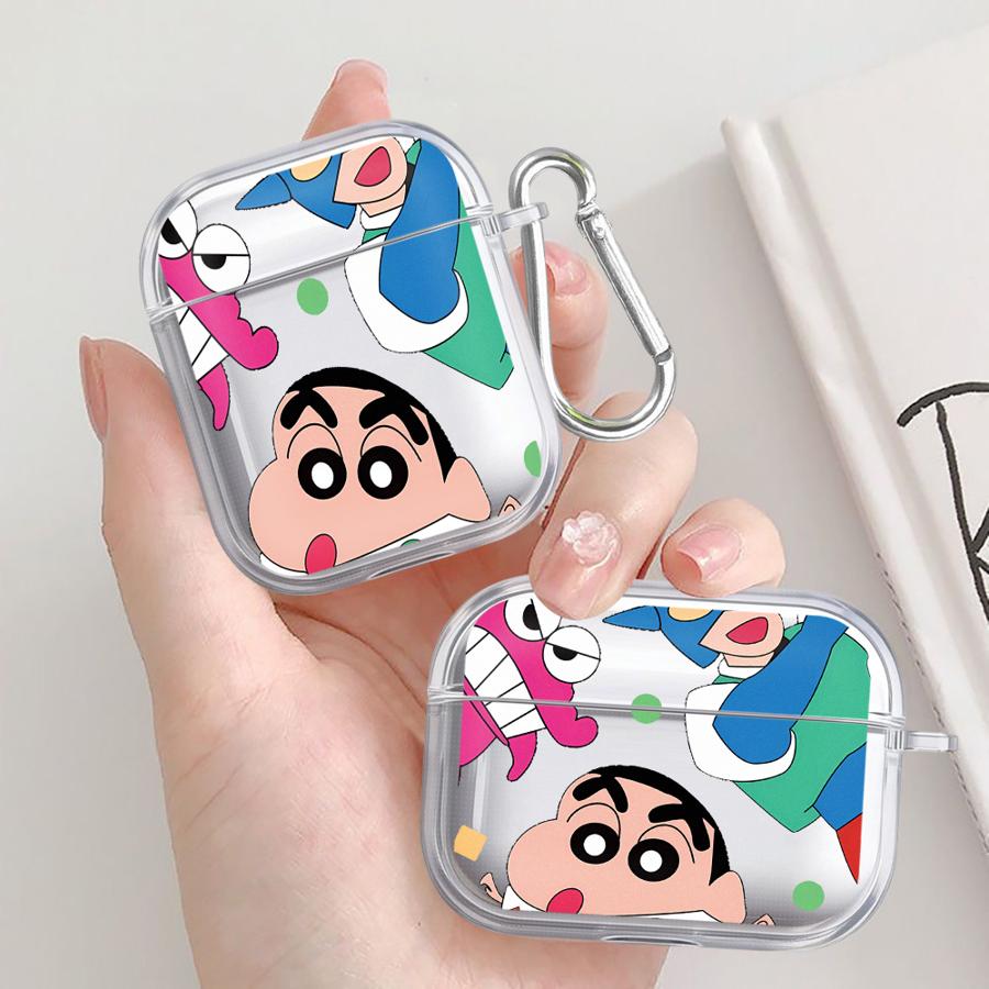 Cute Crayons Shinchan Clear Earphone Cases Cover Case For Airpods 1 3 Pro 4 2 Pro2 Pro3