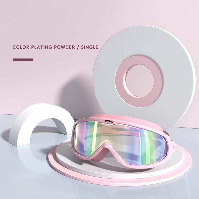 Очки для плавания с водонепроницаемым силиконовым покрытием против запотевания и берушами для близорукости -1,5~-8,0 градусов