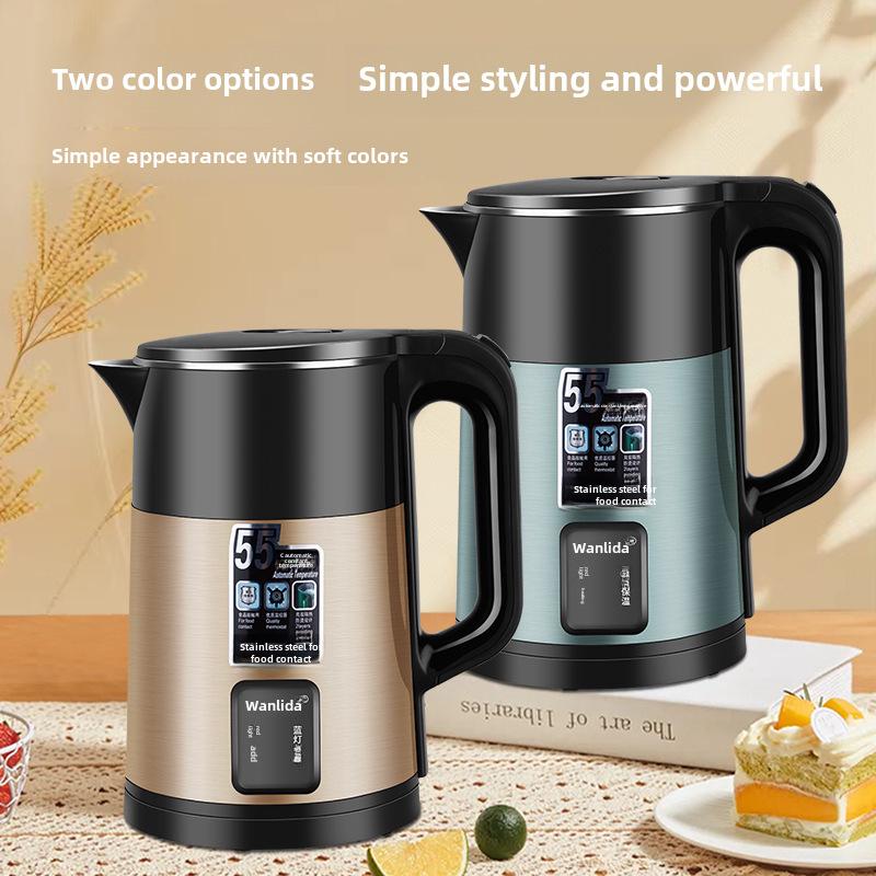 Электрический чайник Wanlida из двухслойной нержавеющей стали с функцией автоматического отключения питания