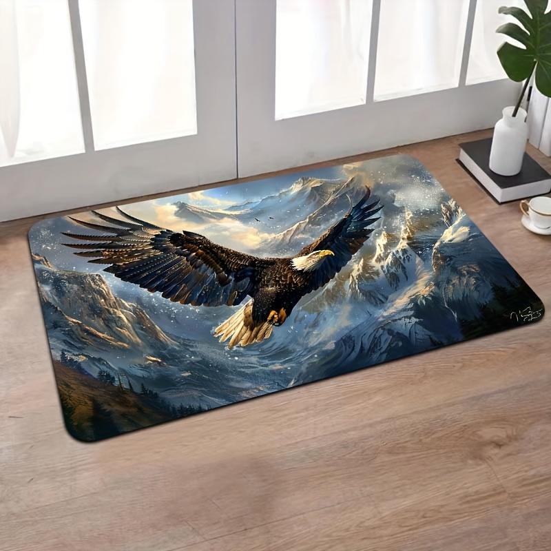 Majestic Eagle Wings Decorative Area Rug, Bold Artistic Floor Mat for Living Room, Bedroom, Kitchen and Entryway