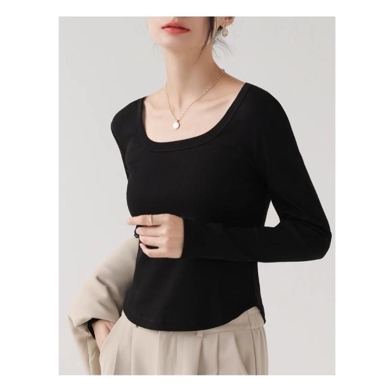 Футболка с длинными рукавами и квадратным воротником для женщин