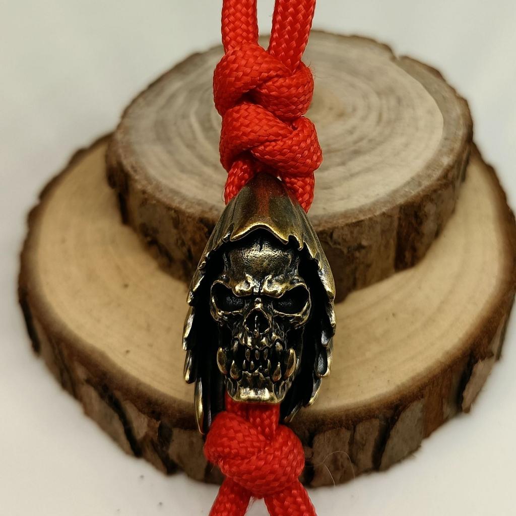 Brass Rogue Orc Head Knife Beads Lanyard Pendants Jewelry Outdoor EDC Hangings DIY Paracord Keychains Accessories