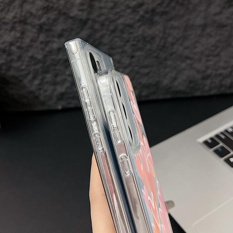 Чехол для телефона Samsung S25 Ultra S24 FE S23 A36 A56 A16 A55 с блестками и узором в виде сердечек и перьев, блестящий, ударопрочный, из ТПУ, с мягким краем, тонкий чехол