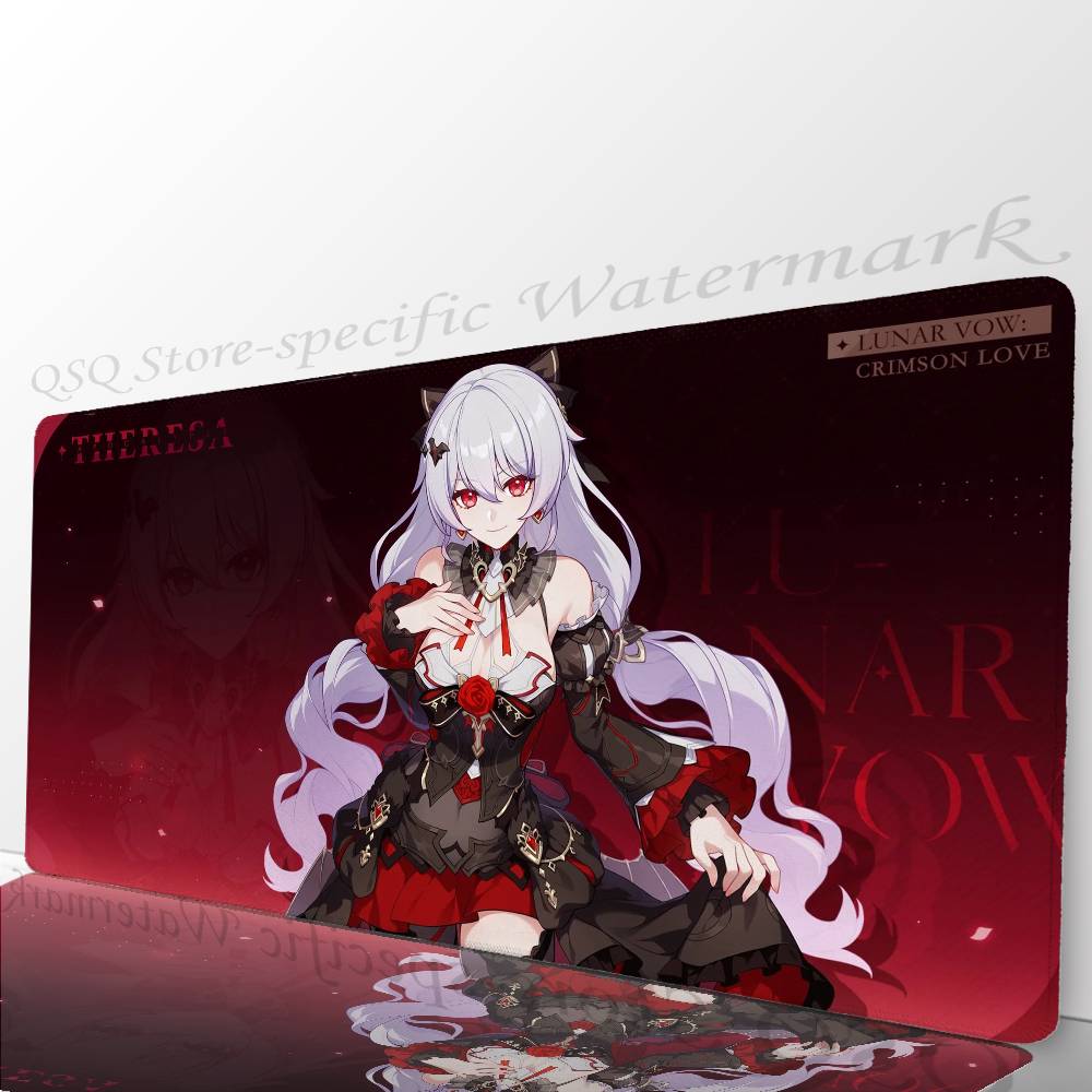 Theresa Apocalypse H-Honkai Impact 3 АНИМЕ Коврик для мыши Нескользящий Подходит для офисных компьютеров Ноутбуков Игровых столов E-sports Коврики XXL