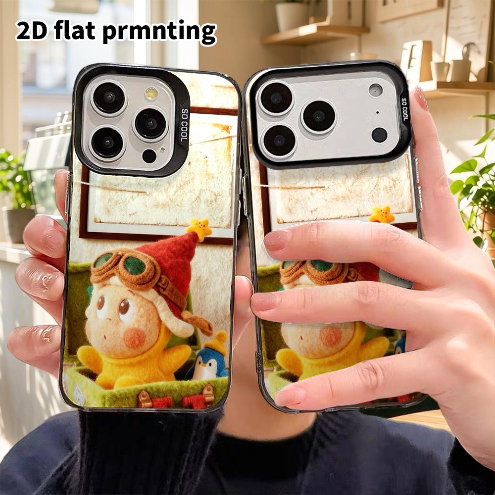Phone case: 2D flat, suitable for iPhone 18 17 16 15 14 13 12Pro protective case, phone decoration, cartoon little doll, perfect Christmas and Hallowe