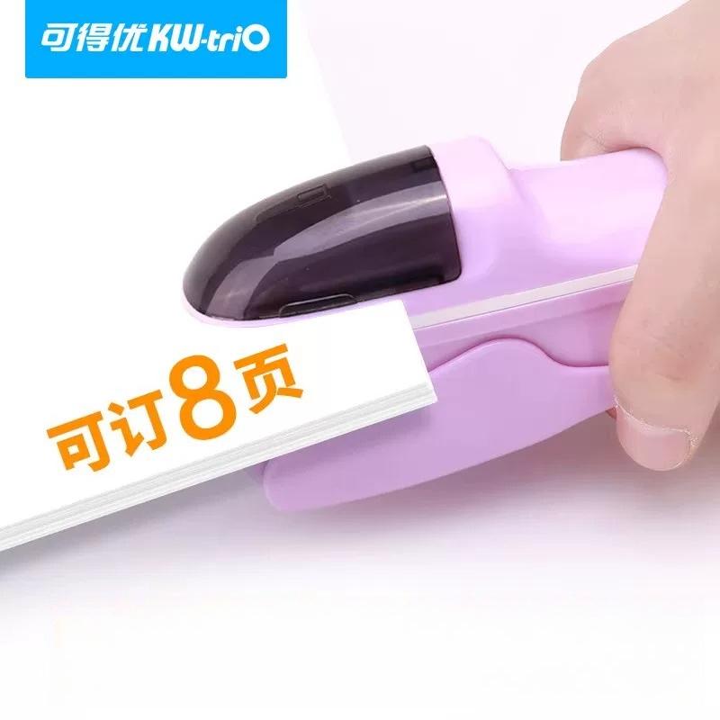 KW-Trio No Staple Stapler Portable Handheld Safe Paper Binder Labor-saving Mini Book Binding Machine for Student Office School