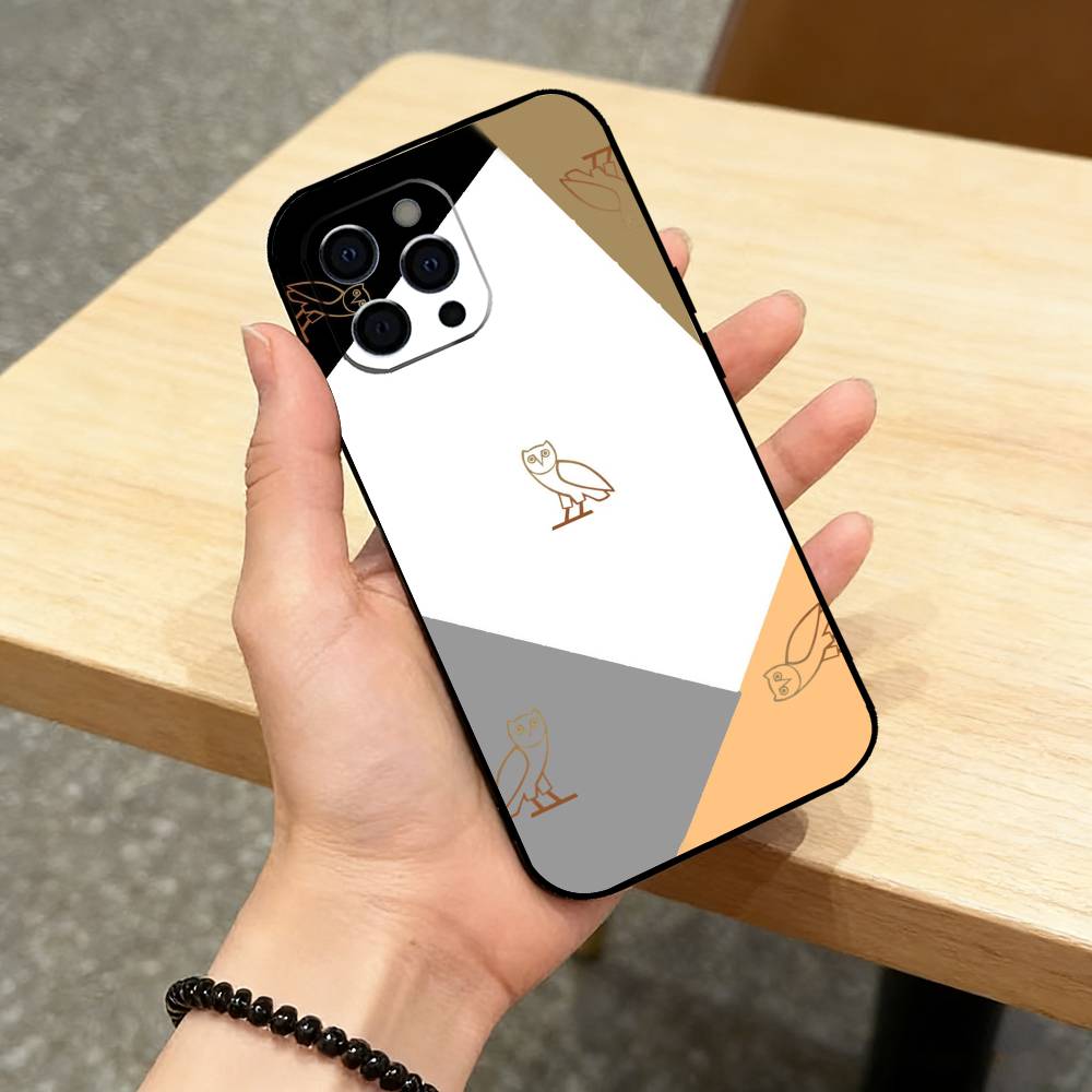 D-Drake OvO OWL Чехол для телефона для iPhone 17,16,15,14,13,12,11 Plus,Pro Max,XS,Мягкий силиконовый черный чехол
