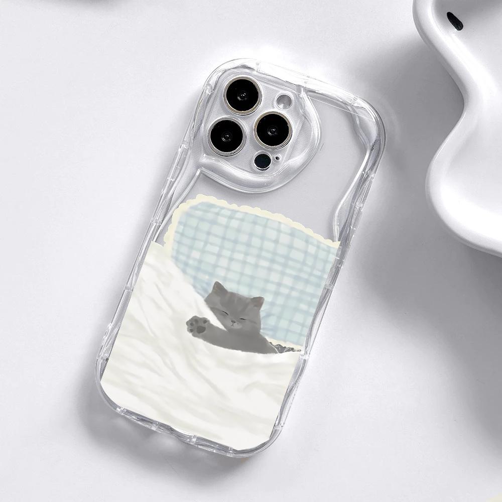 Чехол для iPhone 17Air 16E 17 16 Pro Max 15 Plus 11 PRO Max Милые Сладкие Животные Собака Кошка Волна Боковая Мультяшный Мягкий Силиконовый Чехол