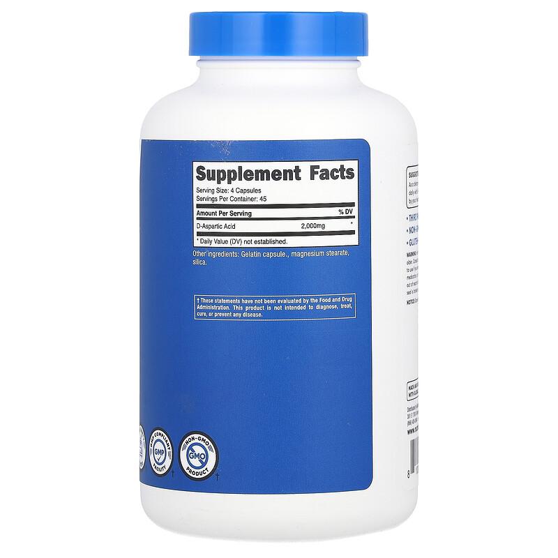 Performance, D-Aspartic Acid, 180 Capsules (500 mg per Capsule)