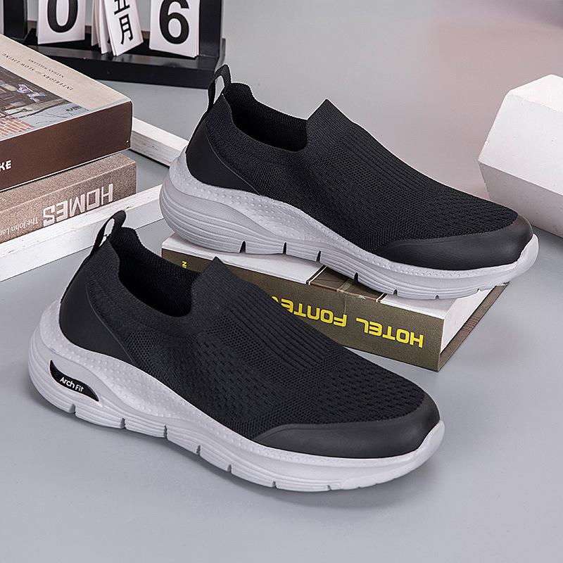 Large size elastic socks shoes low-top summer fly-woven mesh lazy shoes casual sports men's shoes